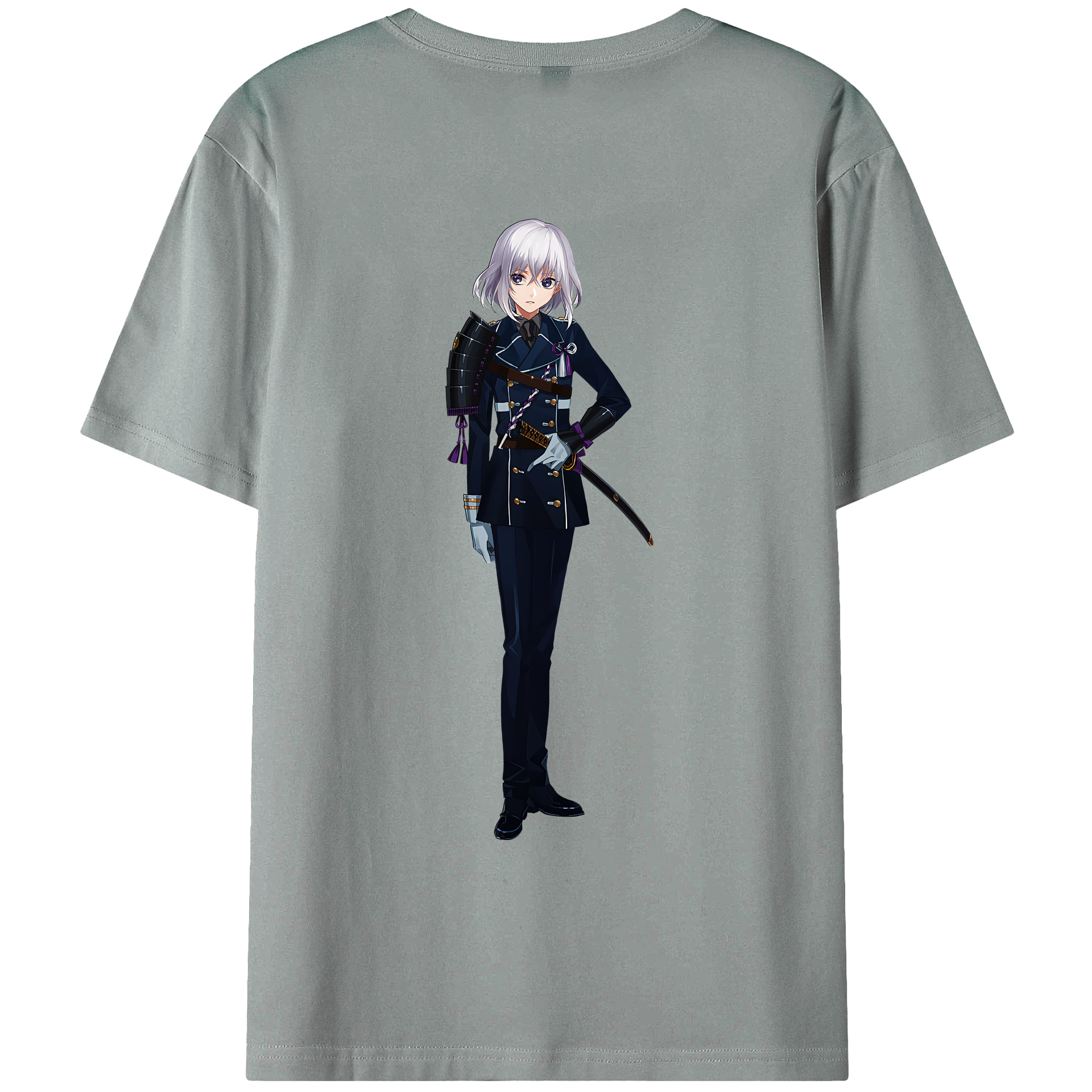 （画像用） 刀剣乱舞 Touken Ranbu 綿100％ メンズ半袖Tシャツ（バックプリント） 通気性